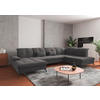 WOHNLANDSCHAFT in Flachgewebe Grau  - Schwarz/Grau, Konventionell, Textil/Metall (185/357/231cm) - Sit & More