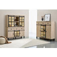 BUFFET 145/180/42 cm  in  - Graubraun/Schwarz, LIFESTYLE, Glas/Holz (145/180/42cm) - Landscape
