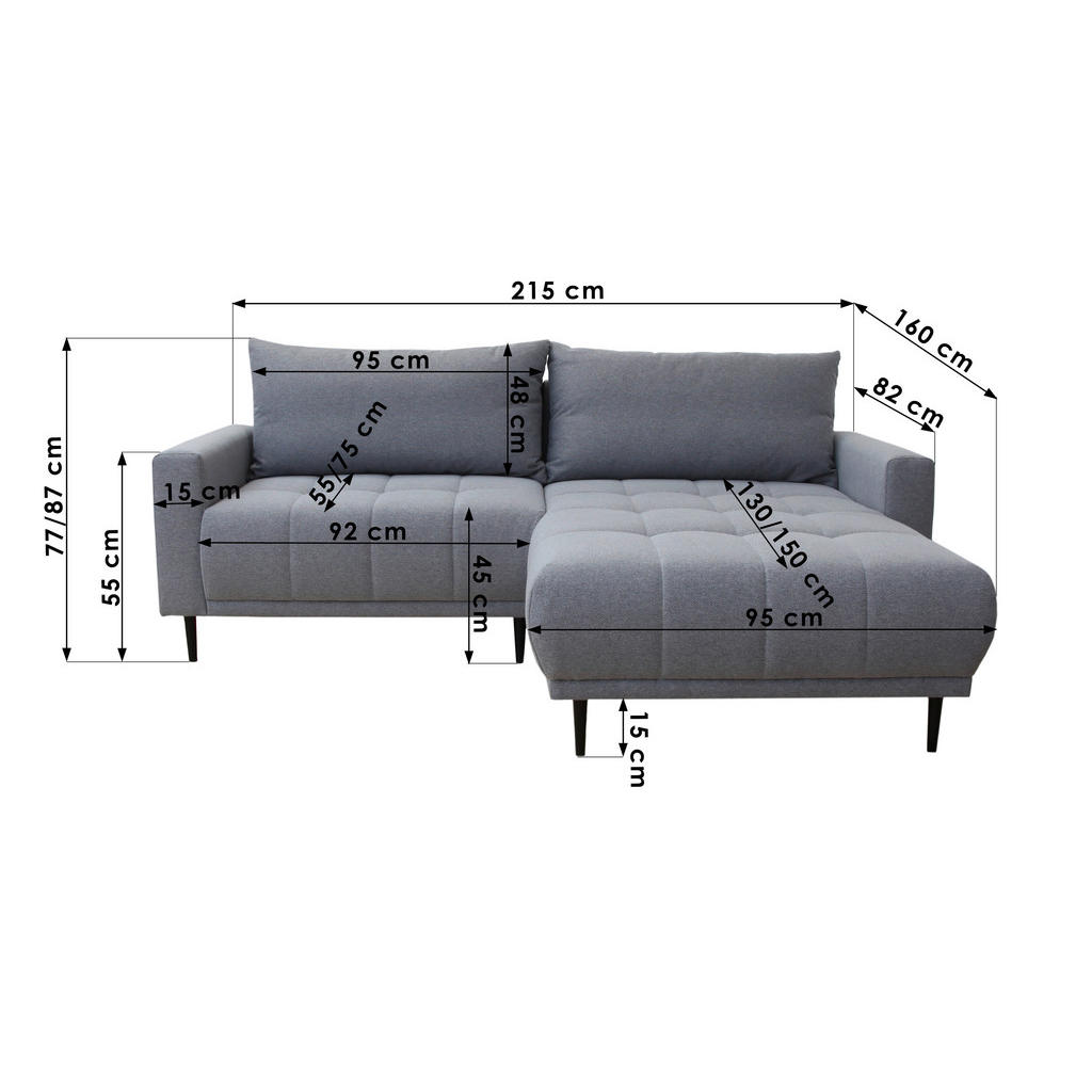Thumbnail - Stylife Ecksofa, Hellbraun, Textil, 2,5-Sitzer, Füllung: Schaumstoff, seitenverkehrt montierbar, L-Form, 215x160 cm, Sto...