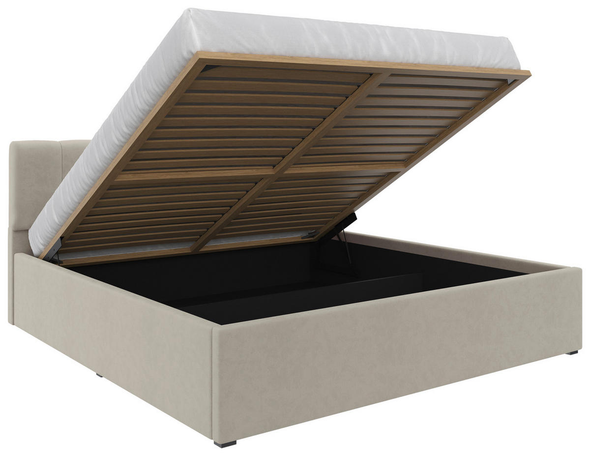POLSTERBETT 180/200 cm  in Beige  - beige/noir, Design, textile/matière synthétique (180/200cm) - Stylife