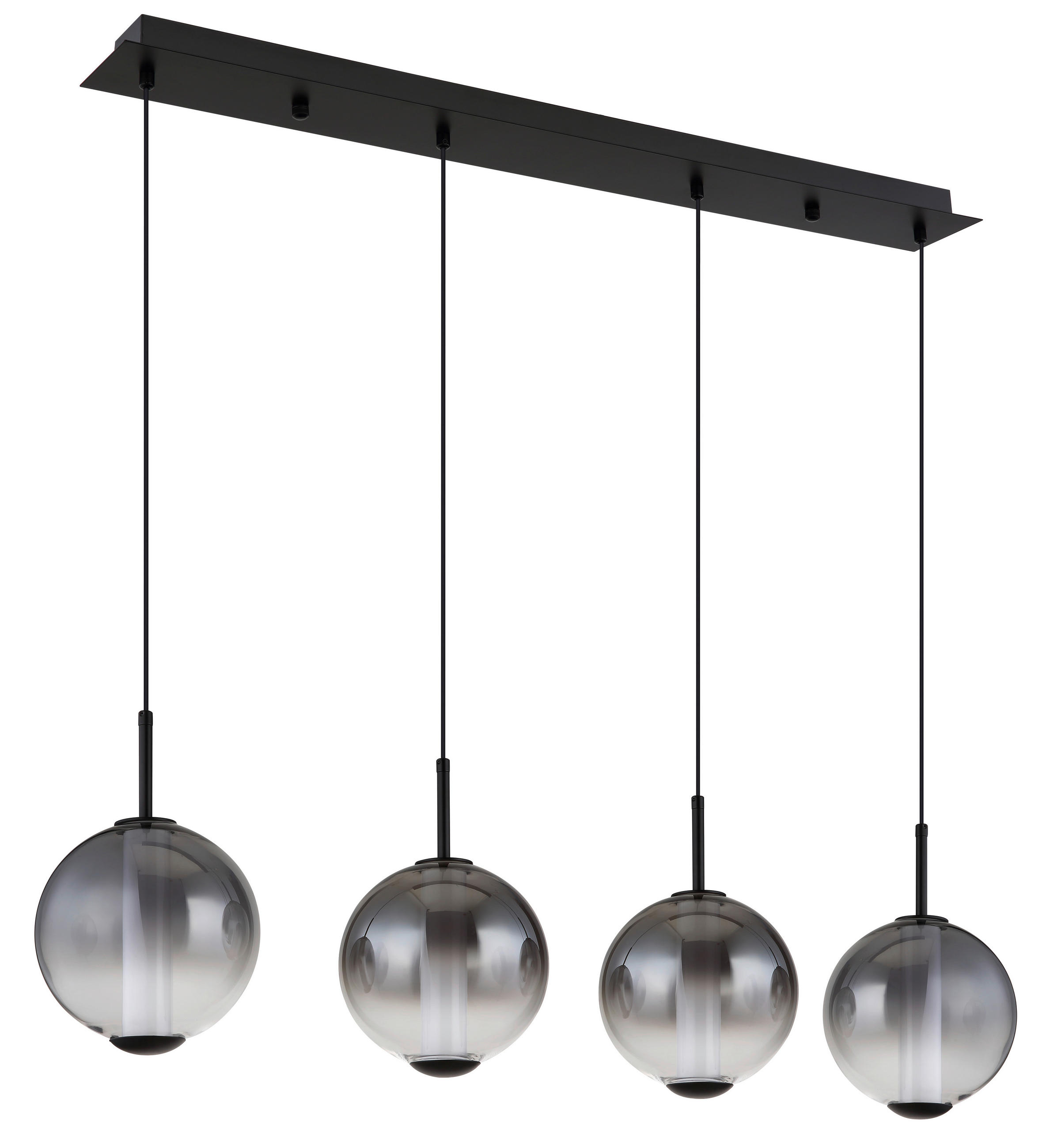 LED-HÄNGELEUCHTE LACY 100/18/120 cm   - Schwarz/Weiß, KONVENTIONELL, Glas/Kunststoff (100/18/120cm) - Globo