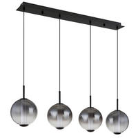 LED-HÄNGELEUCHTE LACY 100/18/120 cm   - Schwarz/Weiß, KONVENTIONELL, Glas/Kunststoff (100/18/120cm) - Globo