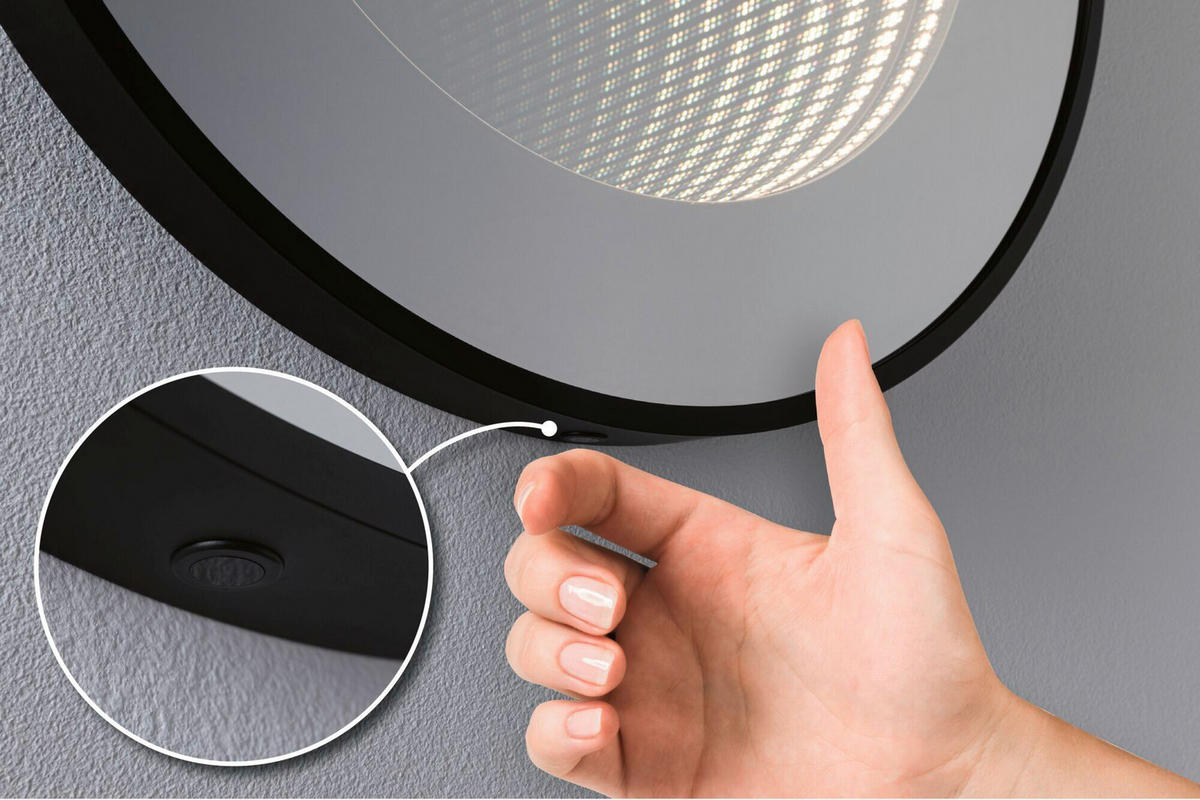 LED-WANDLEUCHTE Miro 50/4 cm   - Schwarz, Basics, Glas/Metall (50/4cm) - Paulmann