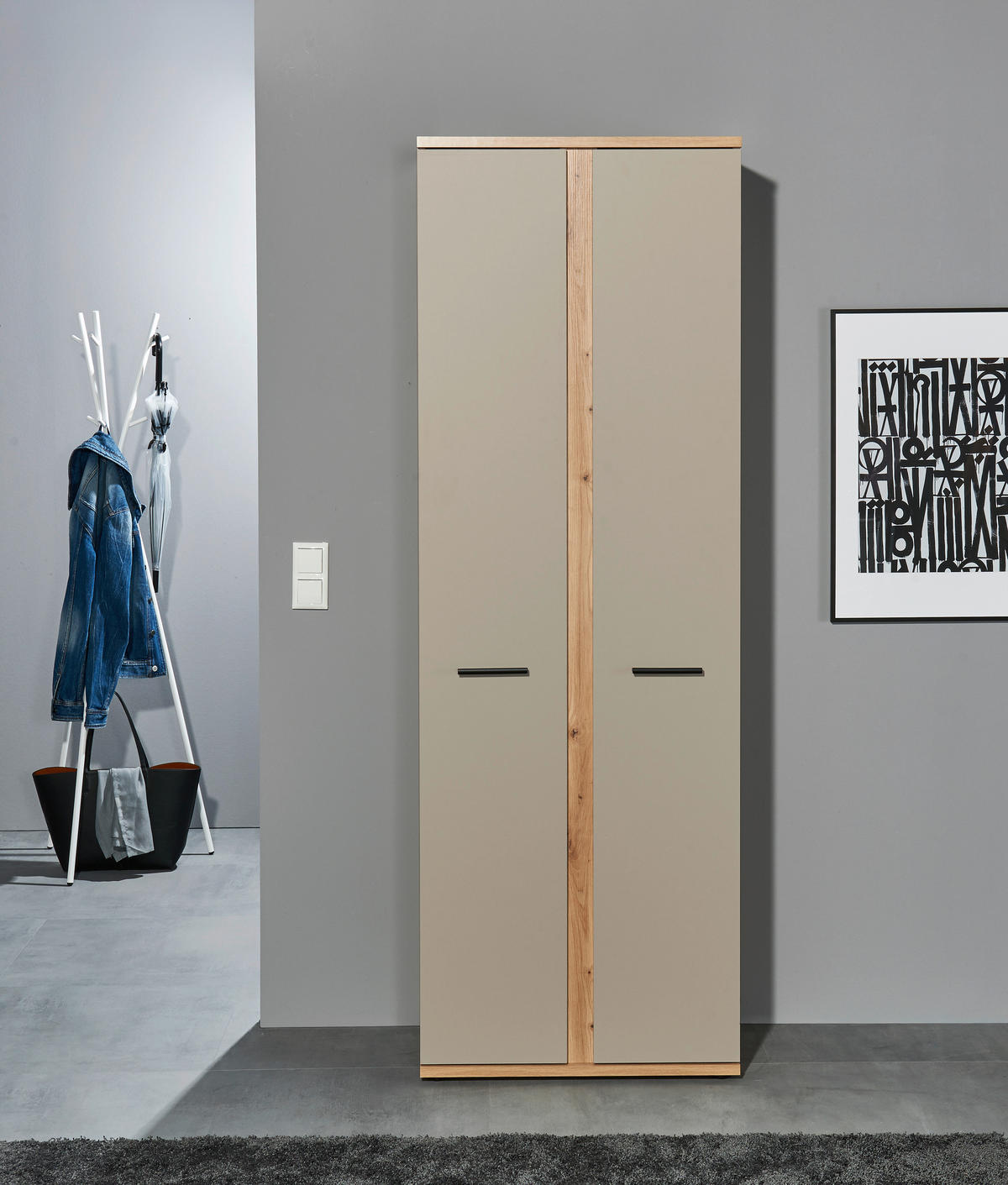 AKTENSCHRANK 68/200/38 cm  - Kaschmir/Eiche Artisan, MODERN, Holzwerkstoff (68/200/38cm) - MID.YOU