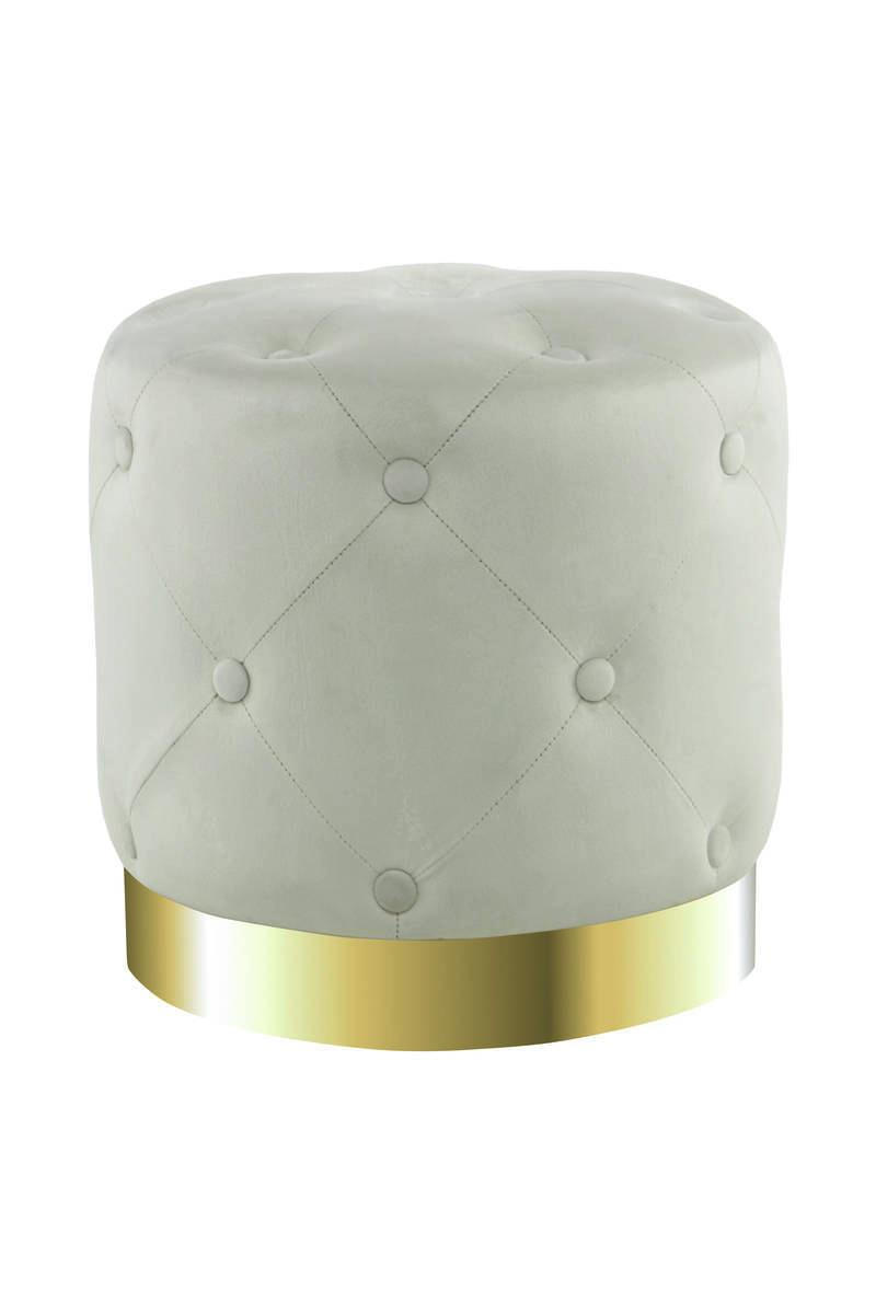 Hocker in Holz, Metall, Textil, Holzwerkstoff Creme