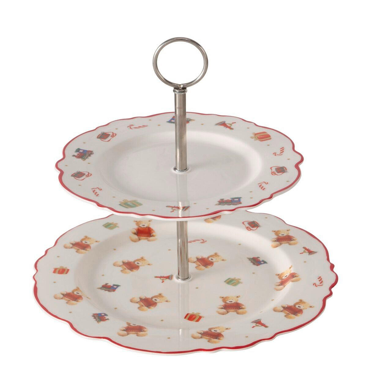 SÜTEMÉNYES ÁLLVÁNY 2 emeletes - többszínű/ezüstszínű, Basics, fém/kerámia (27/23,5cm)