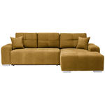 ECKSOFA in Webstoff Gelb  - Gelb/Silberfarben, Design, Kunststoff/Textil (280/194cm) - Carryhome