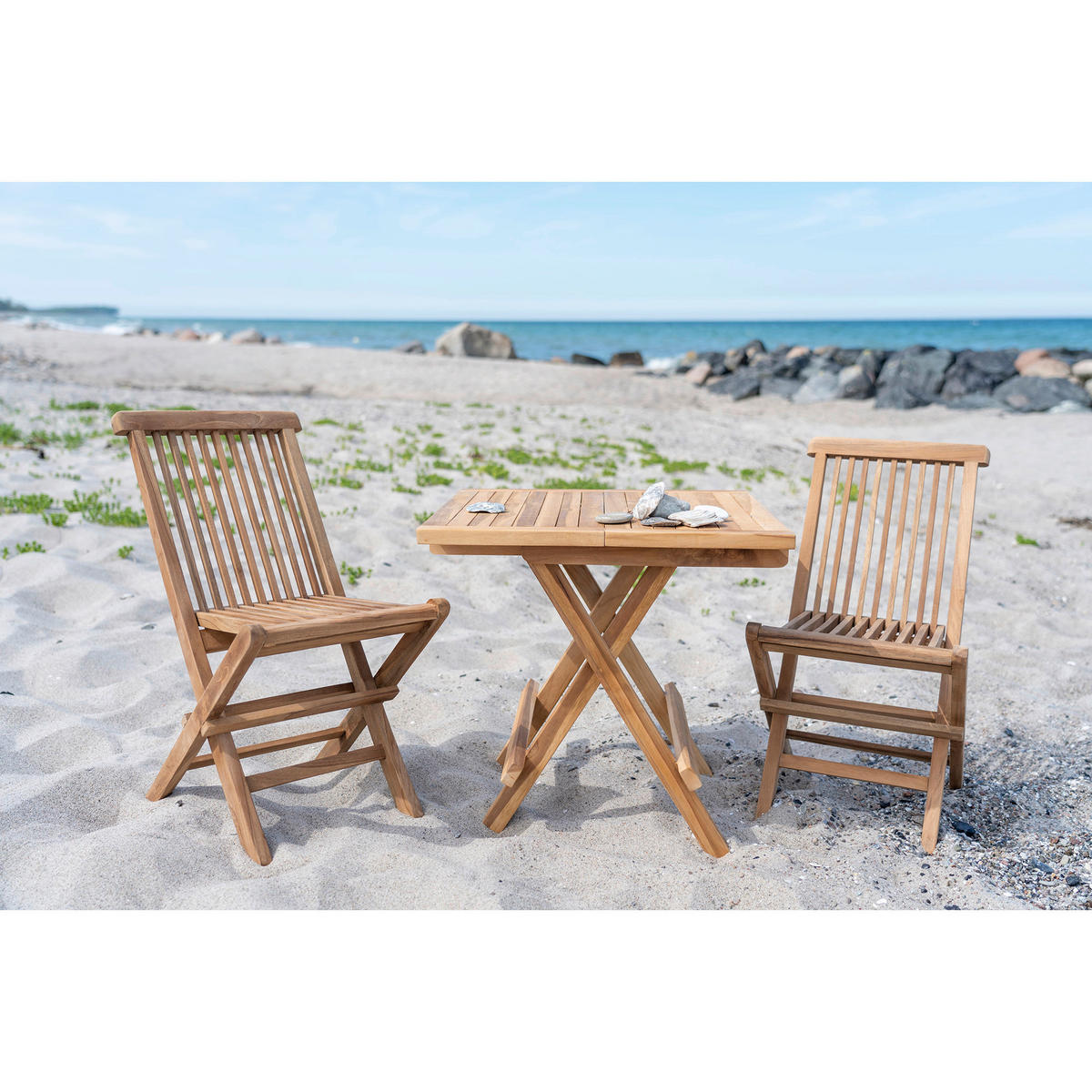 GARTENSTUHL-SET Holz Teakfarben  - Teakfarben, MODERN, Holz (31/58/42cm) - MID.YOU