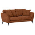 2-SITZER-SOFA in Chenille Braun  - Schwarz/Braun, KONVENTIONELL, Textil/Metall (190/70/98cm) - Carryhome