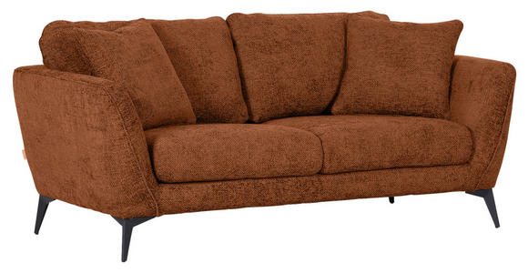 2-SITZER-SOFA in Chenille Braun  - Schwarz/Braun, KONVENTIONELL, Textil/Metall (190/70/98cm) - Carryhome