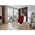 RELAXSESSEL in Leder Rot  - Edelstahlfarben/Rot, Design, Leder/Metall (78/112/85cm) - Cantus