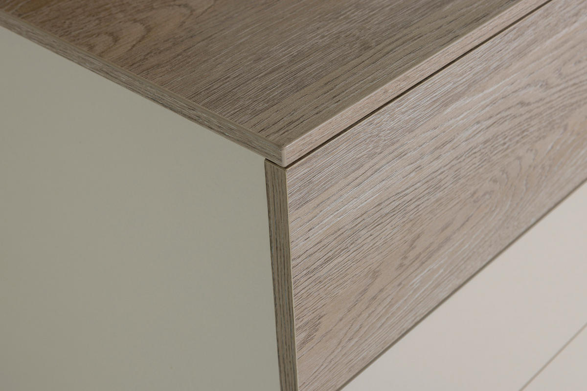 KOMODA,  - Moderno, umetna masa/leseni material (140/83/45cm) - Xora