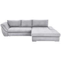 ECKSOFA in Flachgewebe Silberfarben  306/174 cm  - Silberfarben, Design, Textil/Metall (306/174cm) - Carryhome