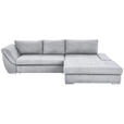 ECKSOFA  in Flachgewebe Silberfarben  306/174 cm  - Silberfarben, Design, Textil/Metall (306/174cm) - Carryhome