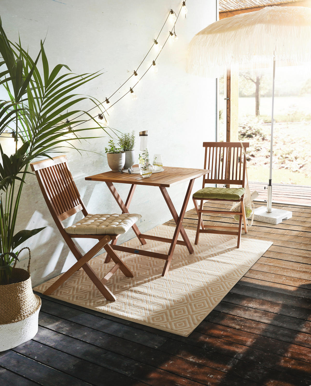 Masă Pliantă Pentru Grădină 75/75/72 cm   - culoare lemn tec, Romantik / Landhaus, lemn (75/75/72cm) - Ambia Garden