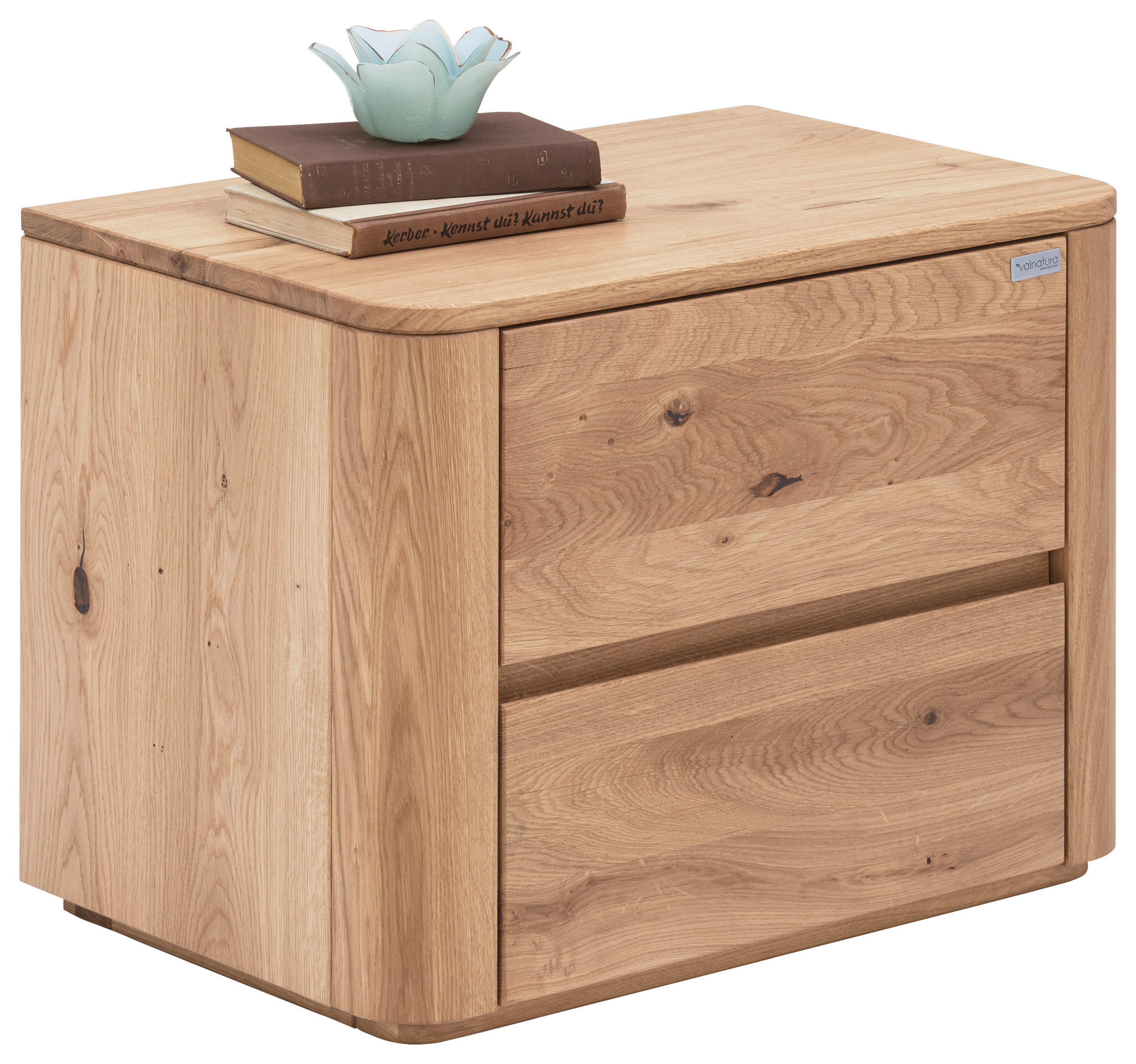 NACHTSCHRANK 60/45/38 cm Wildeiche massiv - Eichefarben, KONVENTIONELL, Holz (60/45/38cm) - Valnatura