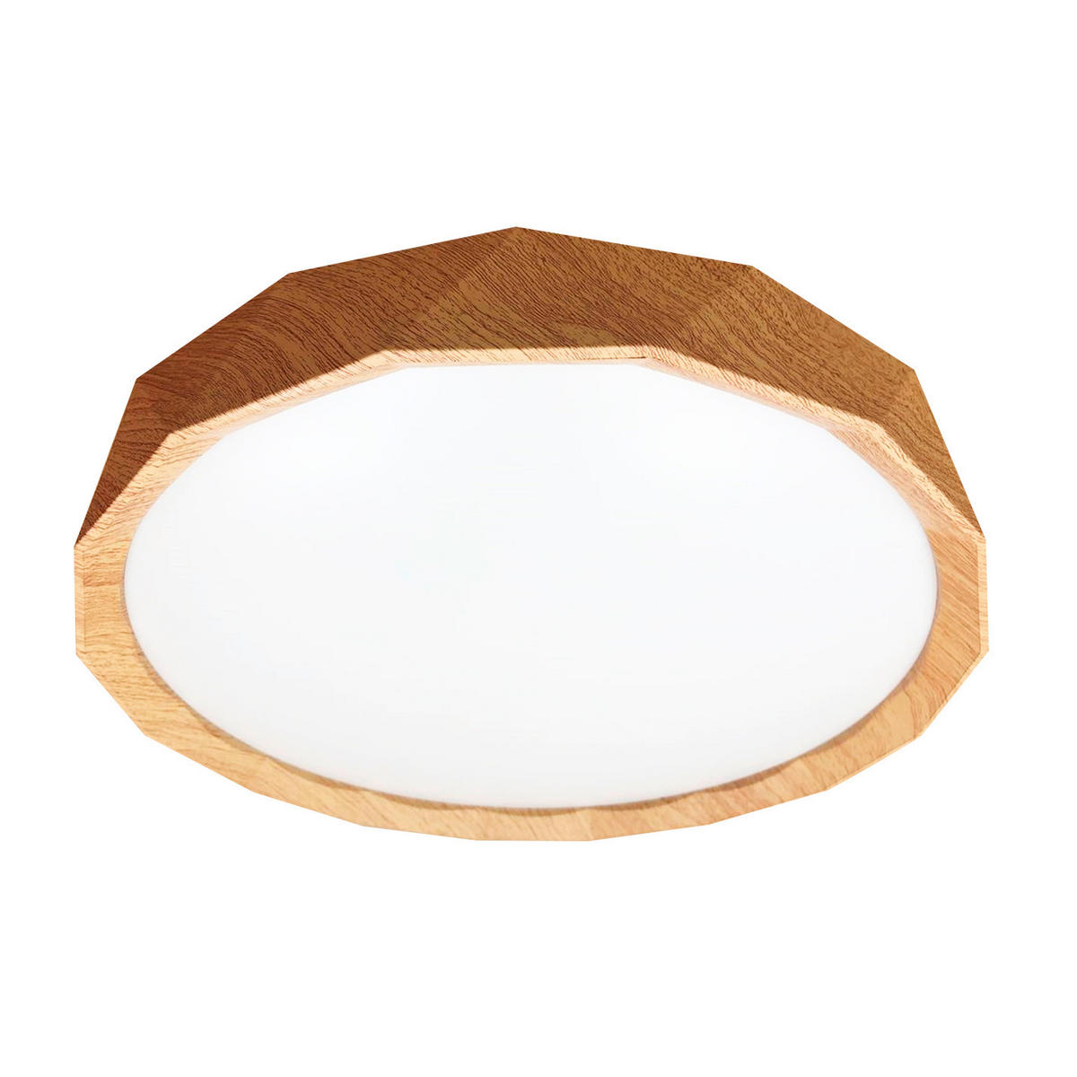LED-TAKLAMPA Cadix 38.5/38.5/7 cm  - vit, Natur, metall/trä (38.5/38.5/7cm)
