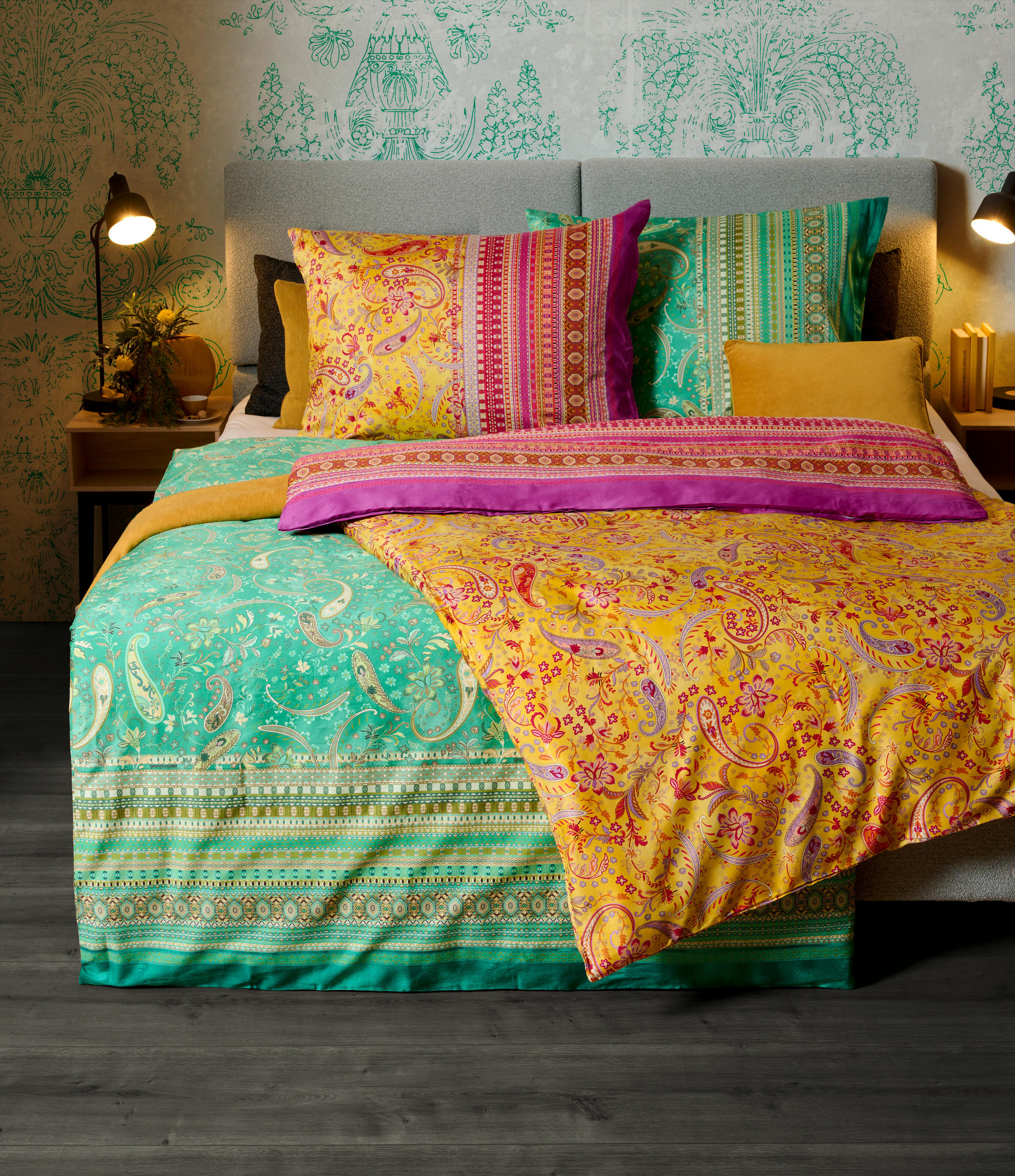 BETTWÄSCHE Makosatin 140/200 cm  - Gelb, KONVENTIONELL, Textil (140/200cm) - Bassetti