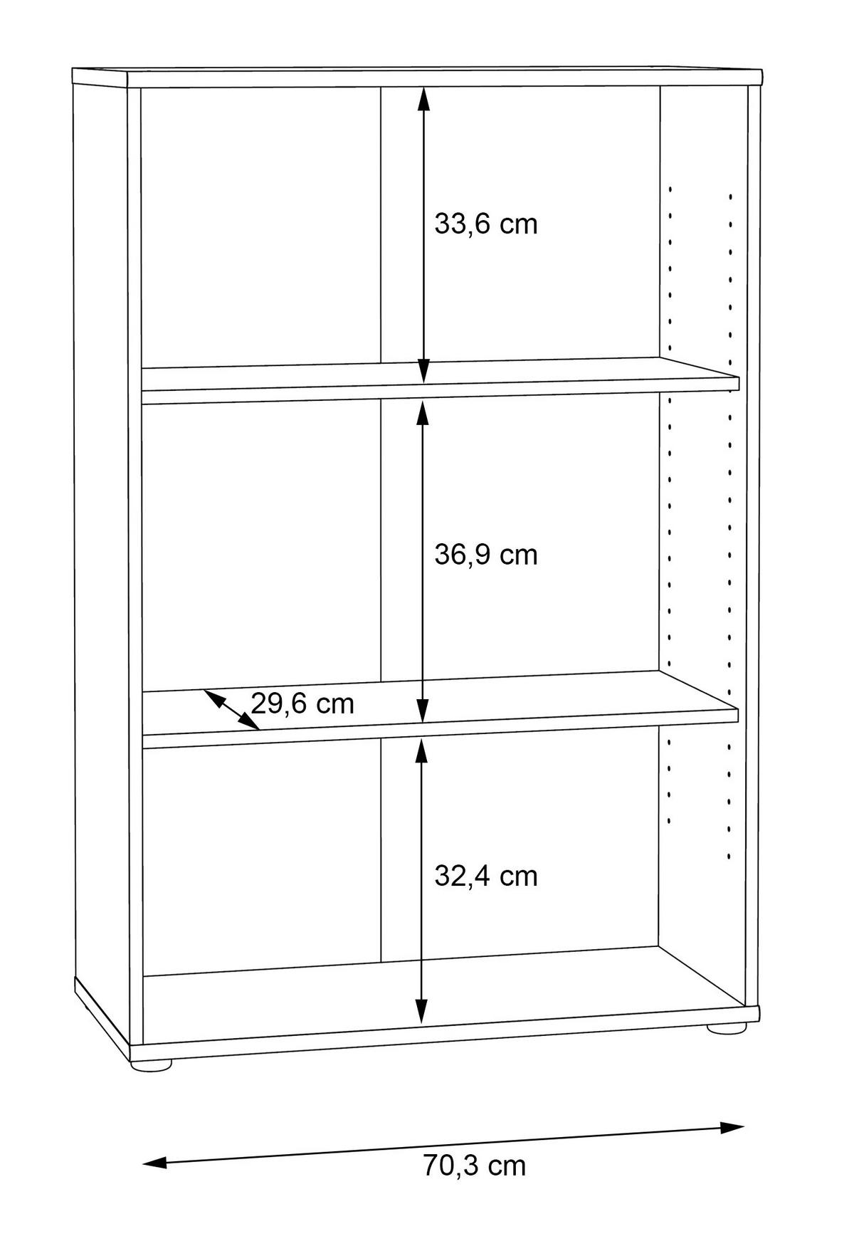 REGAL  73,7/111,1/34,8 cm Weiss  - Weiss/Alufarben, Design, Holzwerkstoff (73,7/111,1/34,8cm)