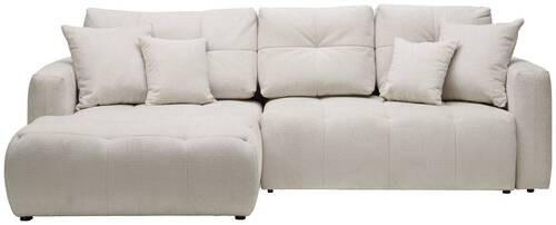 ECKSOFA Hellgrau Chenille  - Hellgrau/Schwarz, MODERN, Kunststoff/Textil (172/276cm) - Hom`in