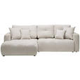 ECKSOFA in Chenille Hellgrau  - Hellgrau/Schwarz, MODERN, Kunststoff/Textil (172/276cm) - Hom`in