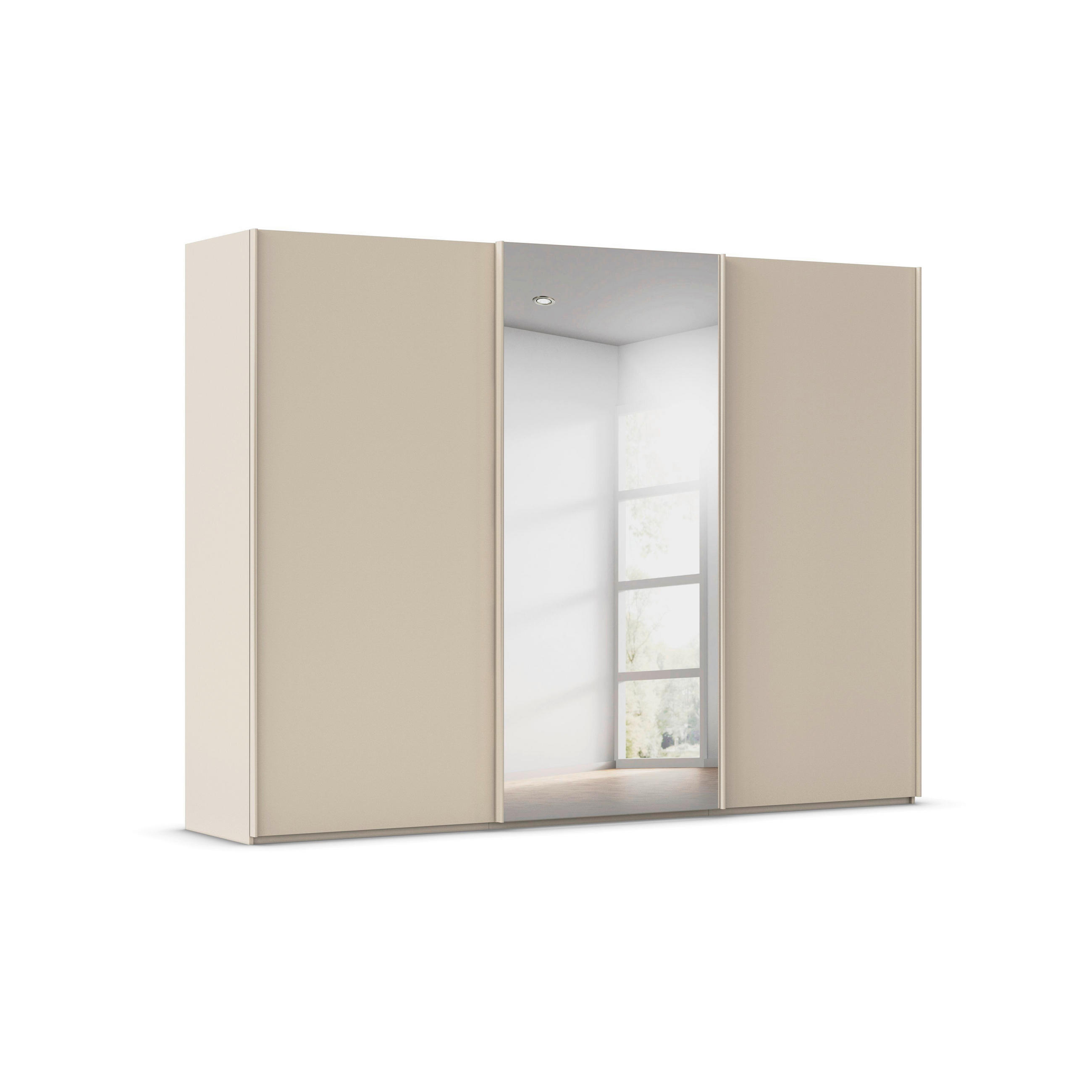 SCHWEBETÜRENSCHRANK 301/223/69 cm,  in Champagner, 3 Tür(en)  - Champagner, Basics, Glas/Holzwerkstoff (301/223/69cm) - Rauch Möbel