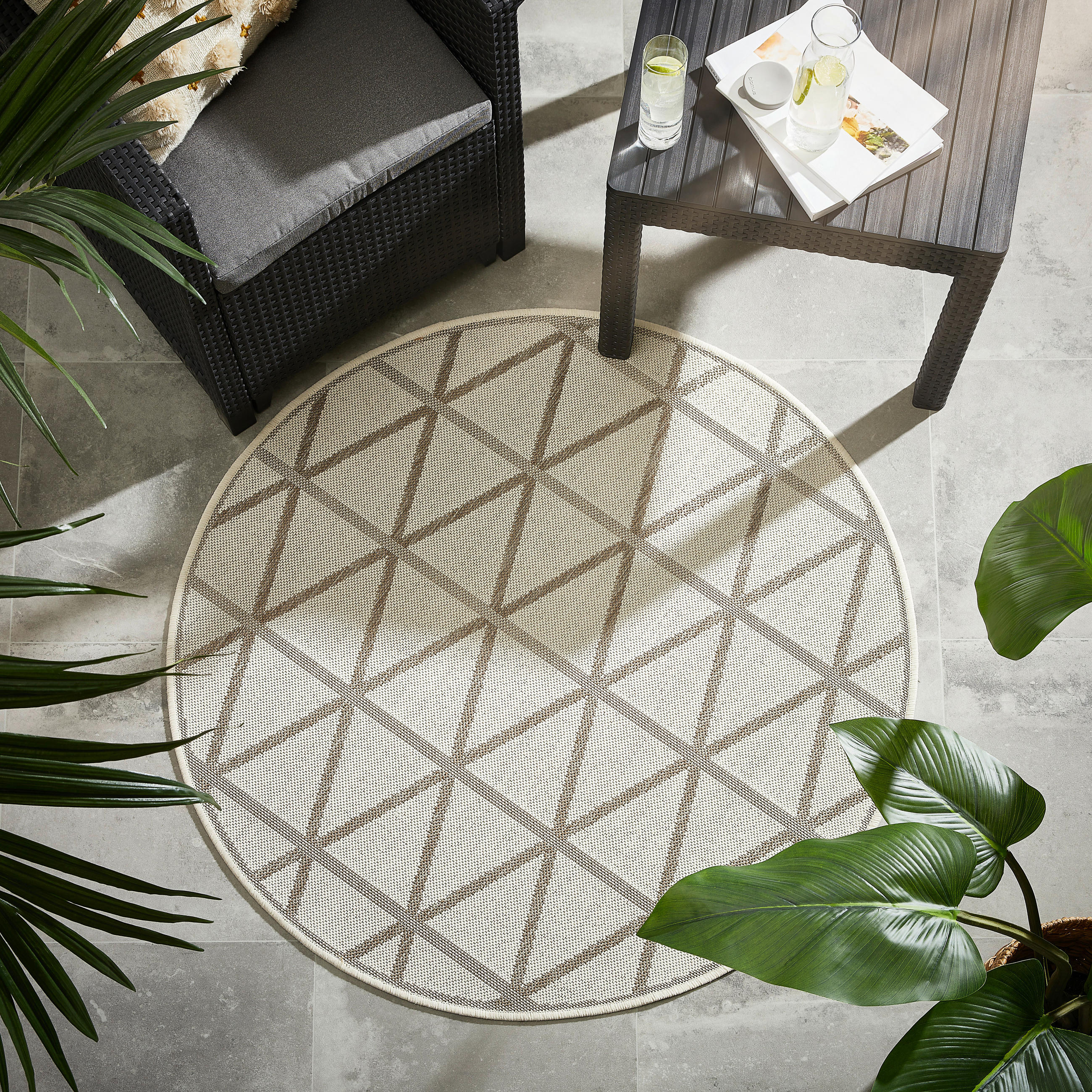 OUTDOORTEPPICH 120 cm Creme, Beige  - Beige/Creme, Design, Naturmaterialien/Textil (120cm) - Novel