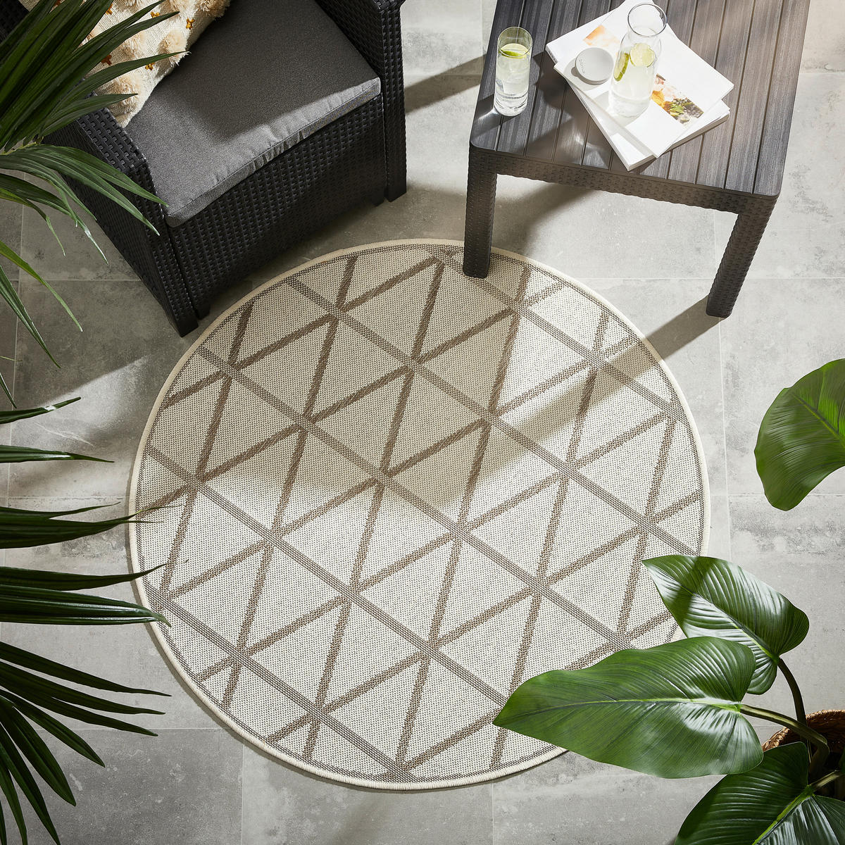 OUTDOORTEPPICH 120 cm Creme, Beige  - Beige/Creme, Design, Naturmaterialien/Textil (120cm) - Novel