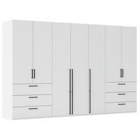 DREHTÜRENSCHRANK 350/235/61 cm,  in Weiß, 7-türig  - Schwarz/Weiß, Basics, Holzwerkstoff/Metall (350/235/61cm) - Novel