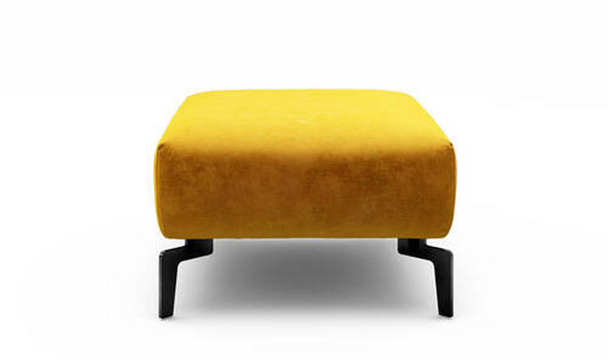 HOCKER in Textil Gelb  - Gelb/Schwarz, Design, Textil/Metall (90/70/46cm) - SENSOO