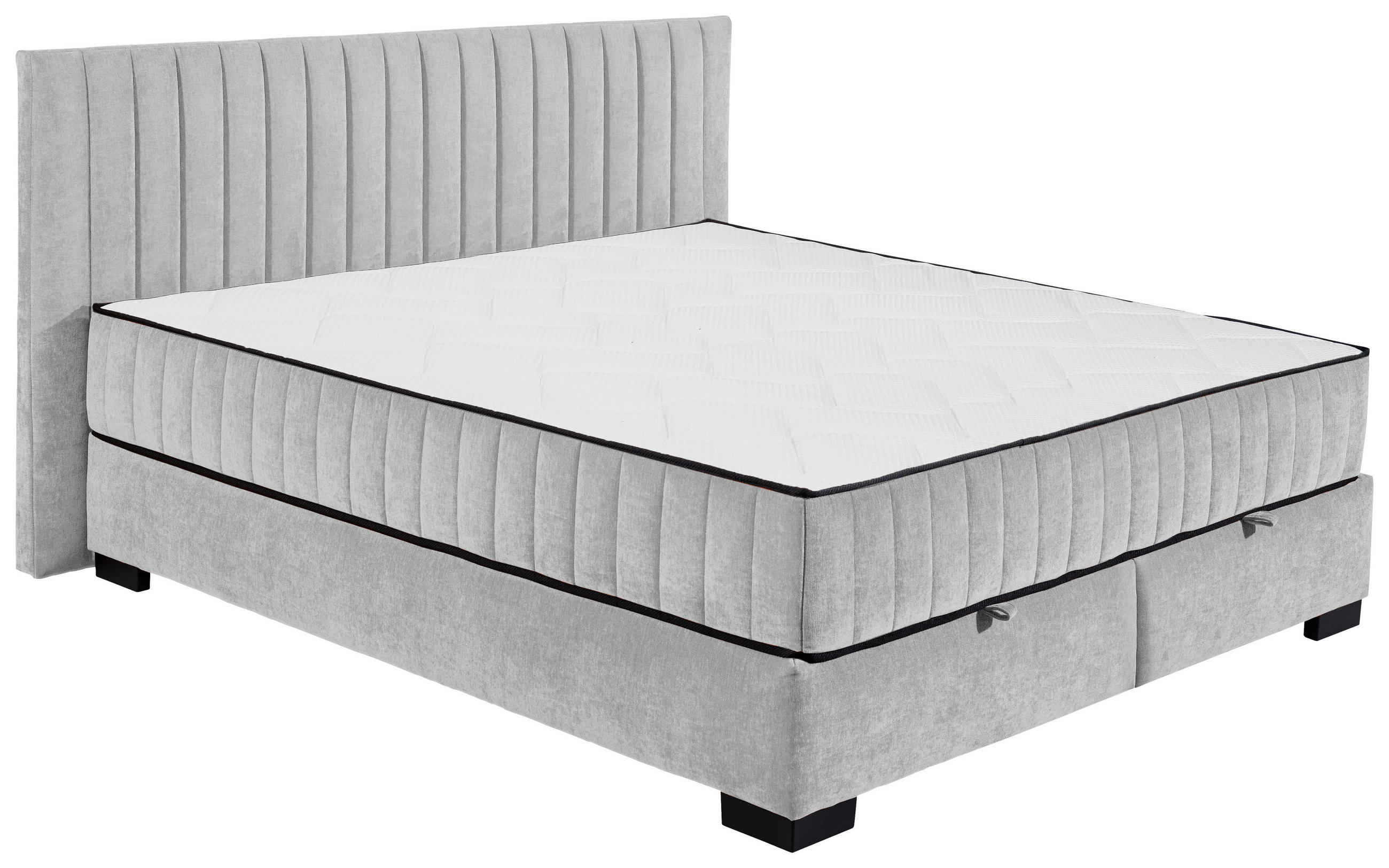BOXBETT 180/200 cm  in Hellgrau  - Hellgrau/Schwarz, MODERN, Holzwerkstoff/Kunststoff (180/200cm) - MID.YOU