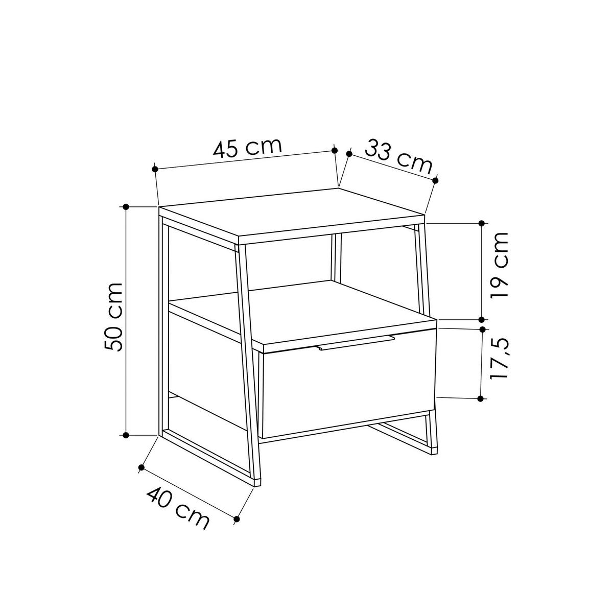 BEISTELLTISCH in Holzwerkstoff 45/40/50 cm  - Weiss, Design, Holzwerkstoff (45/40/50cm) - Livetastic