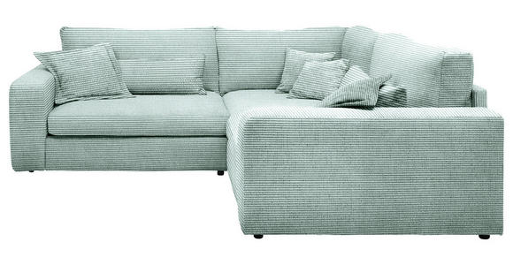 ECKSOFA  Mintgrün Cord  - Schwarz/Mintgrün, KONVENTIONELL, Kunststoff/Textil (248/248cm) - Carryhome