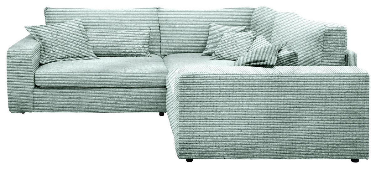 ECKSOFA  Mintgrün Cord  - Schwarz/Mintgrün, KONVENTIONELL, Kunststoff/Textil (248/248cm) - Carryhome