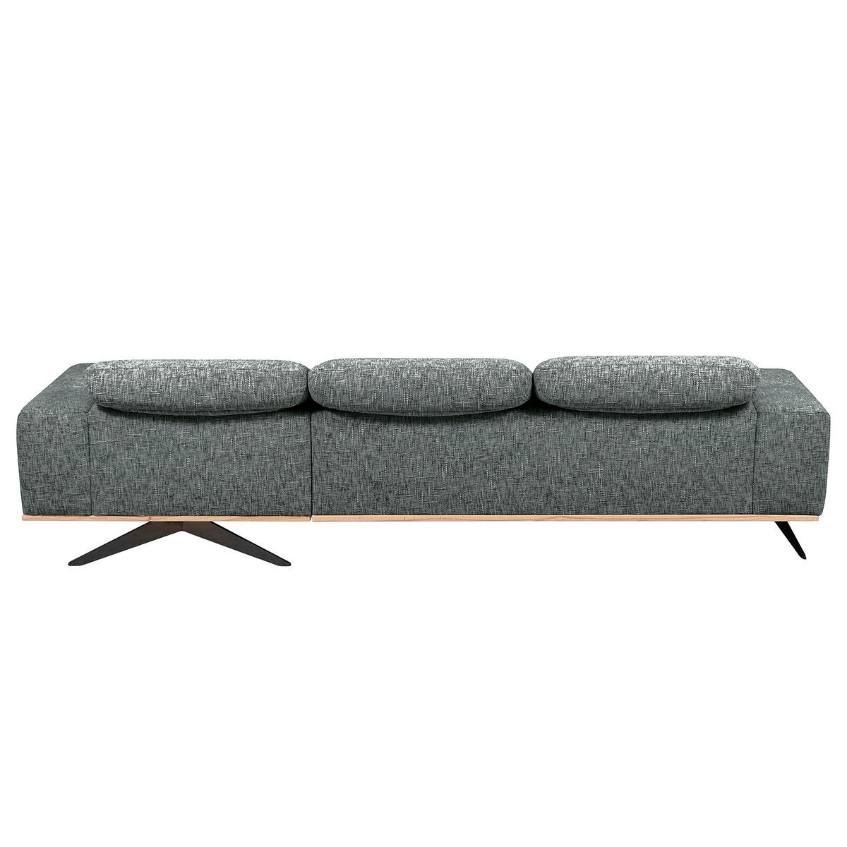 ECKSOFA PORTLAND Anthrazit Struktur Kopfteilverstellung  - Anthrazit/Schwarz, Design, Holz/Textil (295/187cm) - Livetastic