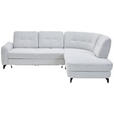 ECKSOFA in Webstoff Hellgrau  280/236 cm  - Hellgrau/Schwarz, MODERN, Textil/Metall (280/236cm) - Valnatura