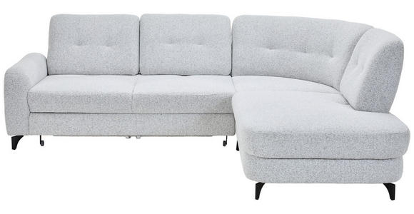 ECKSOFA in Webstoff Hellgrau 280/236 cm - Hellgrau/Schwarz, MODERN, Textil/Metall (280/236cm) - Valnatura