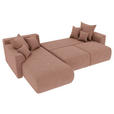 ECKSOFA in Lederlook Taupe  - Taupe/Chromfarben, KONVENTIONELL, Kunststoff/Textil (195/293cm) - Carryhome