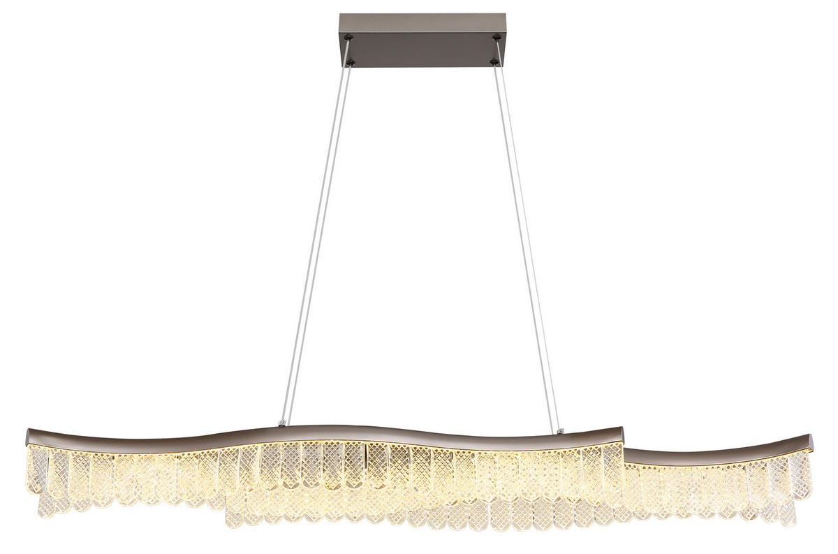 LED-HÄNGELEUCHTE JULIET 108/18/135 cm   - Klar/Graphitfarben, KONVENTIONELL, Kunststoff/Metall (108/18/135cm) - Globo