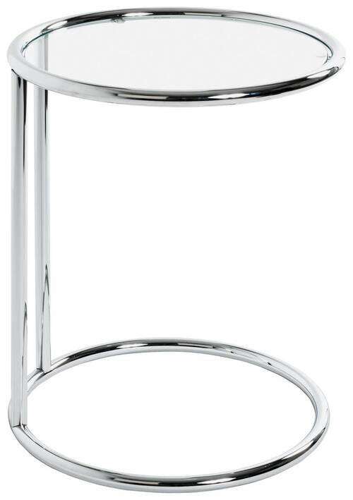 BEISTELLTISCH 45/45/55 cm Chromfarben rund  - Chromfarben, Design, Glas/Metall (45/45/55cm)
