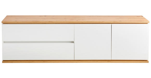 LOWBOARD Weiß, Eiche Artisan  - Schwarz/Weiß, Design, Holzwerkstoff/Kunststoff (184/54/42cm) - Xora