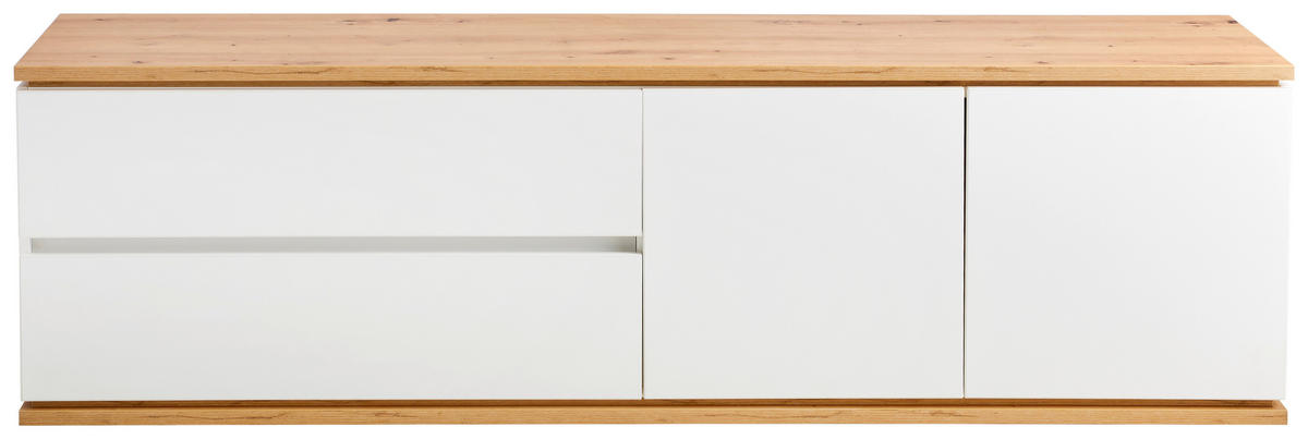 KOMODA - NISKA   184/54/42 cm   bijela, hrast Artisan   - bijela/hrast Artisan, Design, drvni materijal/plastika (184/54/42cm) - Xora