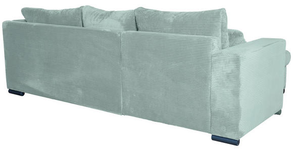 ECKSOFA Salbeigrün Cord Zierkissen, Rückenkissen, Bettkasten, Schlaffunktion, Rücken echt, Liegefläche im Originalstoff  - Salbeigrün/Schwarz, KONVENTIONELL, Textil/Metall (168/258cm) - Carryhome