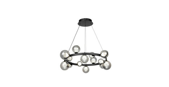 LED-HÄNGELEUCHTE Regulus 79,5/150 cm   - Schwarzbraun, Design, Glas/Metall (79,5/150cm) - Dieter Knoll