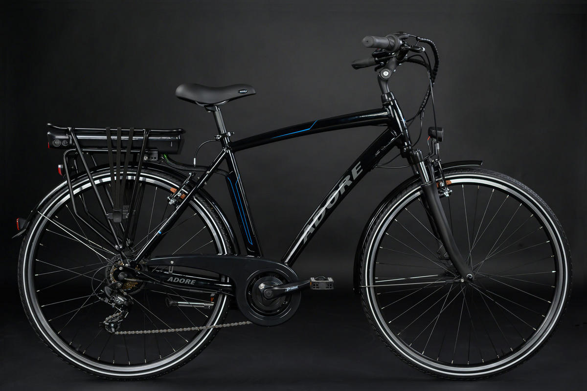 ELEKTROFAHRRAD ALU-CITY HERREN ADORE 113E 28 Zoll  - Schwarz, MODERN, Metall