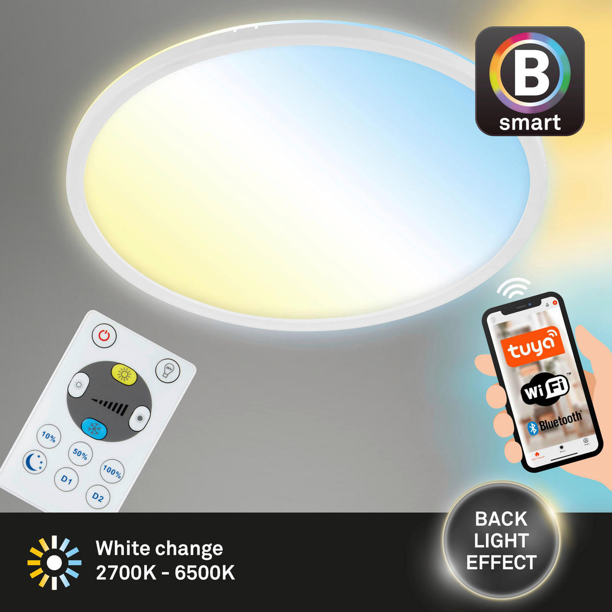 LED SVJETILJKA STROPNA  - bijela, Basics, plastika (29/3cm)