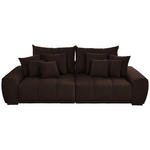BIGSOFA Samt Dunkelbraun  - Dunkelbraun/Schwarz, KONVENTIONELL, Holz/Textil (280/67/120cm) - Carryhome