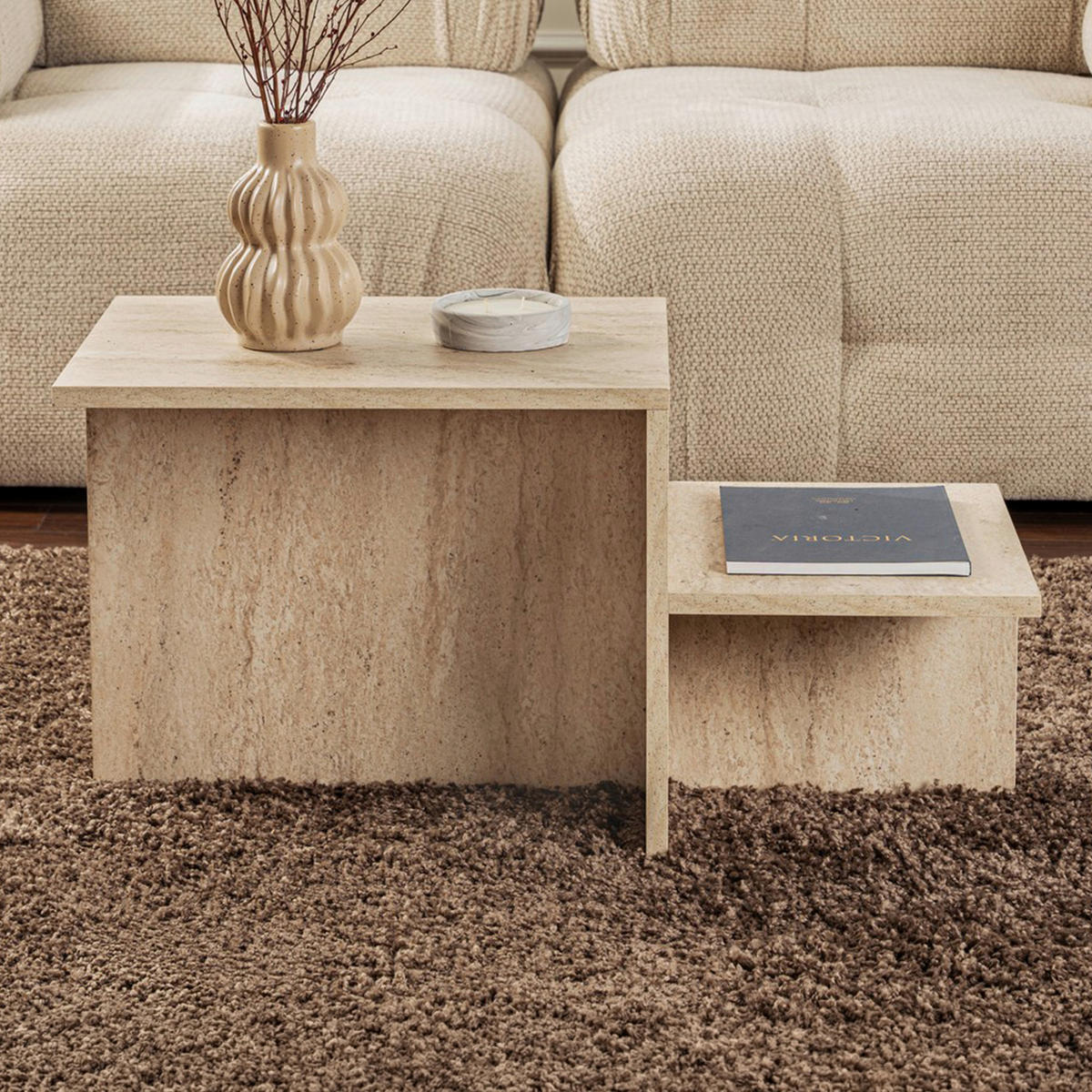 COUCHTISCH Creme  - Creme, Design, Holzwerkstoff (80/40/40cm) - MID.YOU