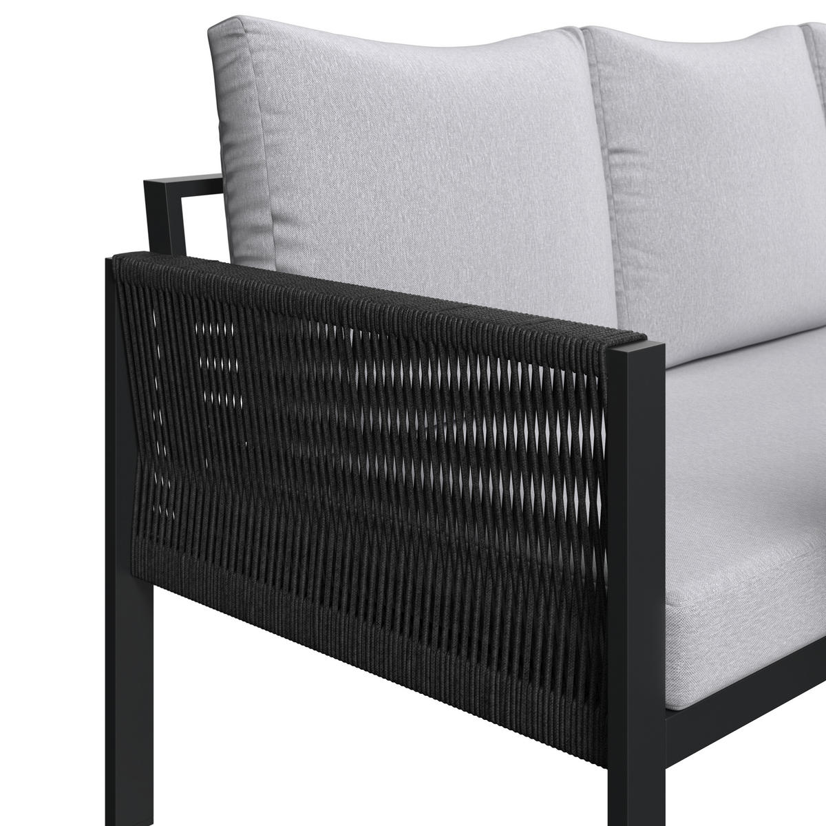 LOUNGE ÉTKEZŐGARNITÚRA  185/240 cm   - szürkésfehér/antracit, Modern, műanyag/textil (185/240cm) - Ambia Garden