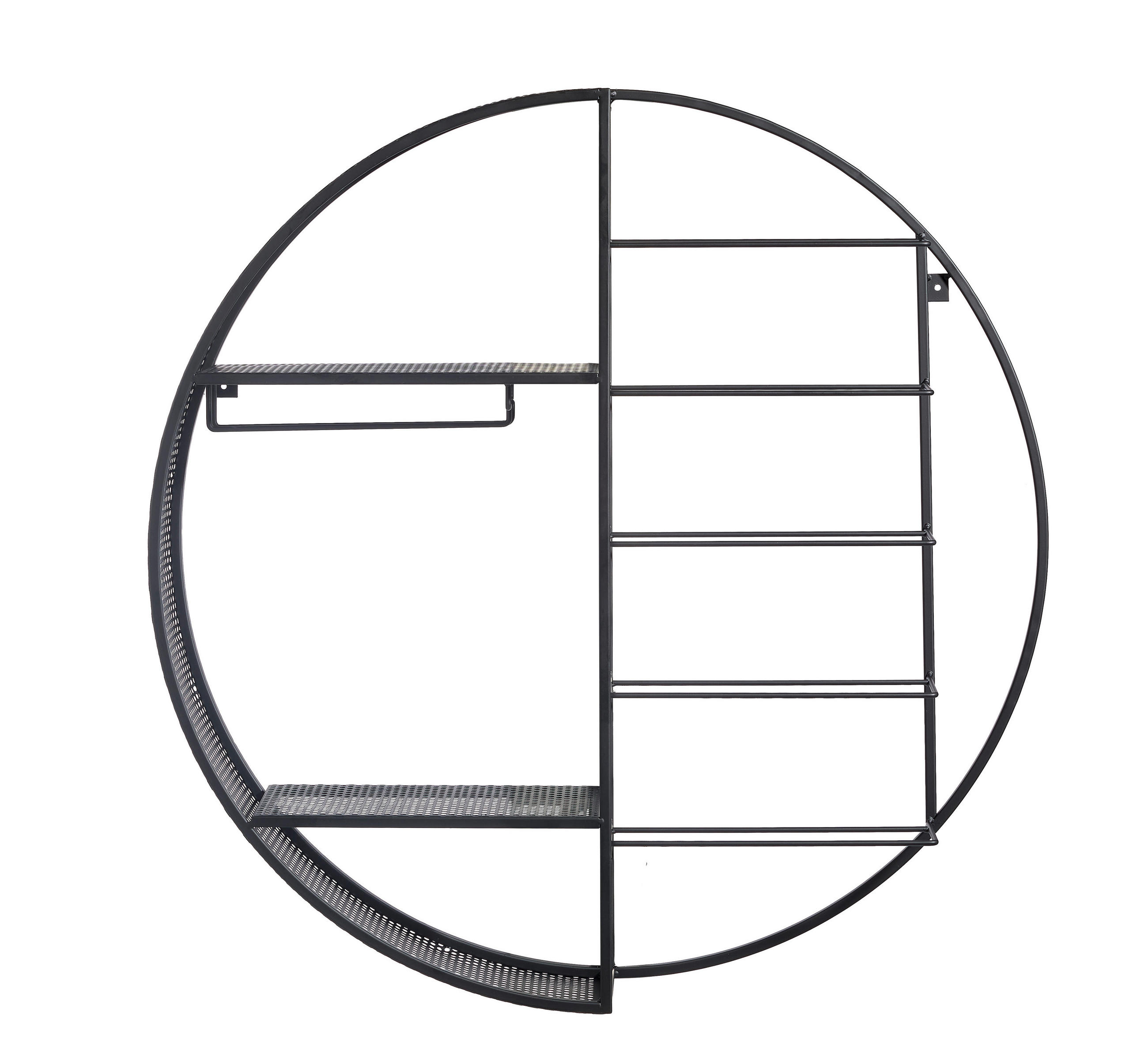 WEINREGAL  - Schwarz, Trend, Metall (80/80/15cm) - Landscape